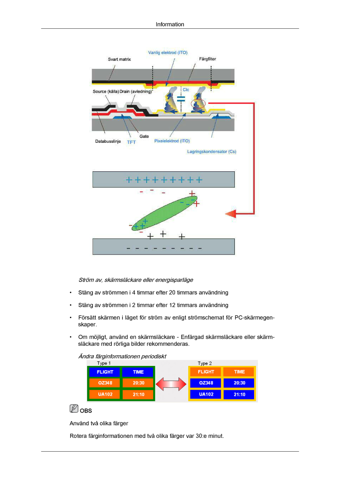 Samsung LH32TCTMBC/EN manual Ändra färginformationen periodiskt 