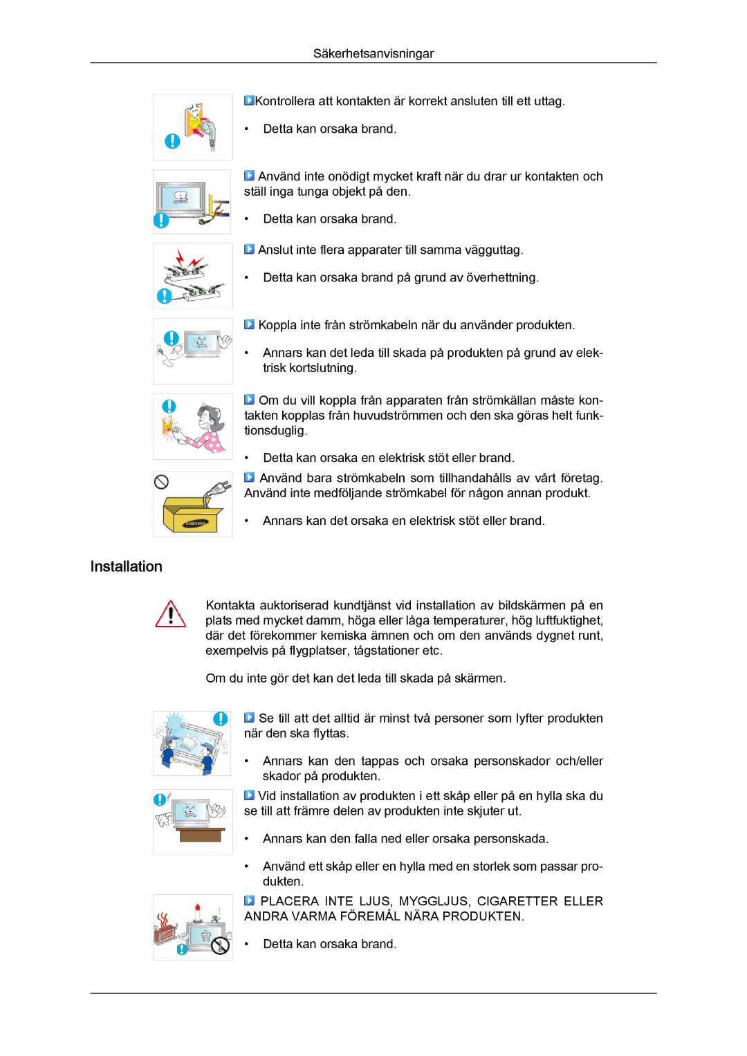 Samsung LH32TCTMBC/EN manual Installation 