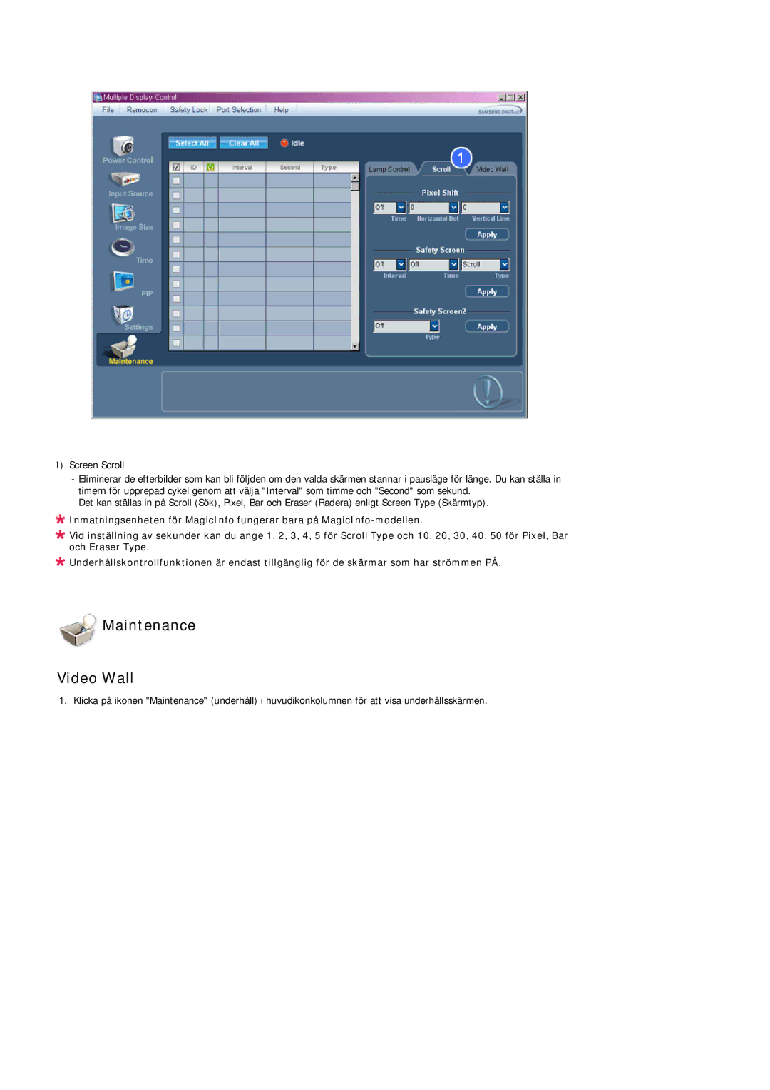 Samsung LH32TCTMBC/EN manual Maintenance Video Wall 