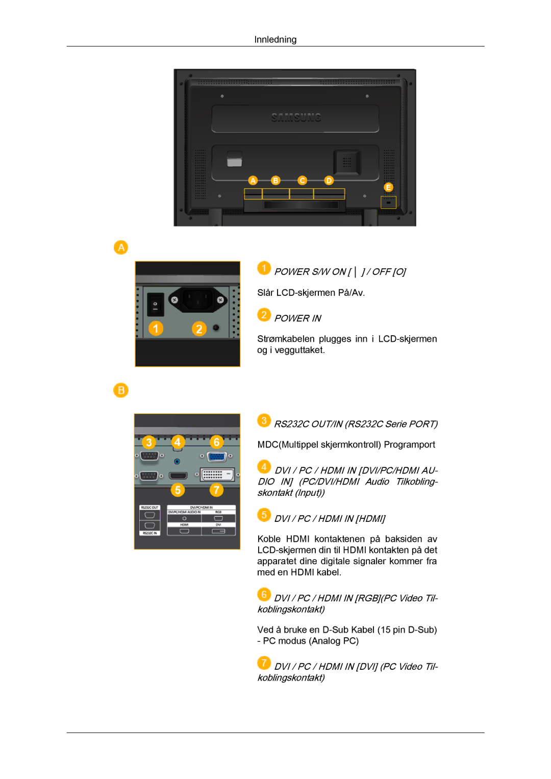 Samsung LH32TCTMBC/EN manual Power 