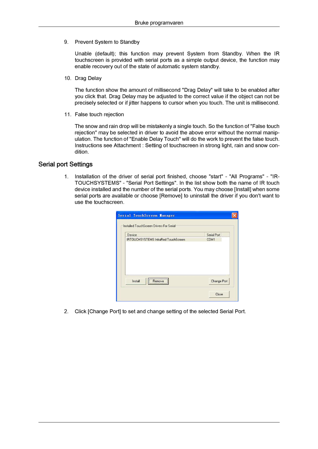 Samsung LH32TCTMBC/EN manual Serial port Settings 