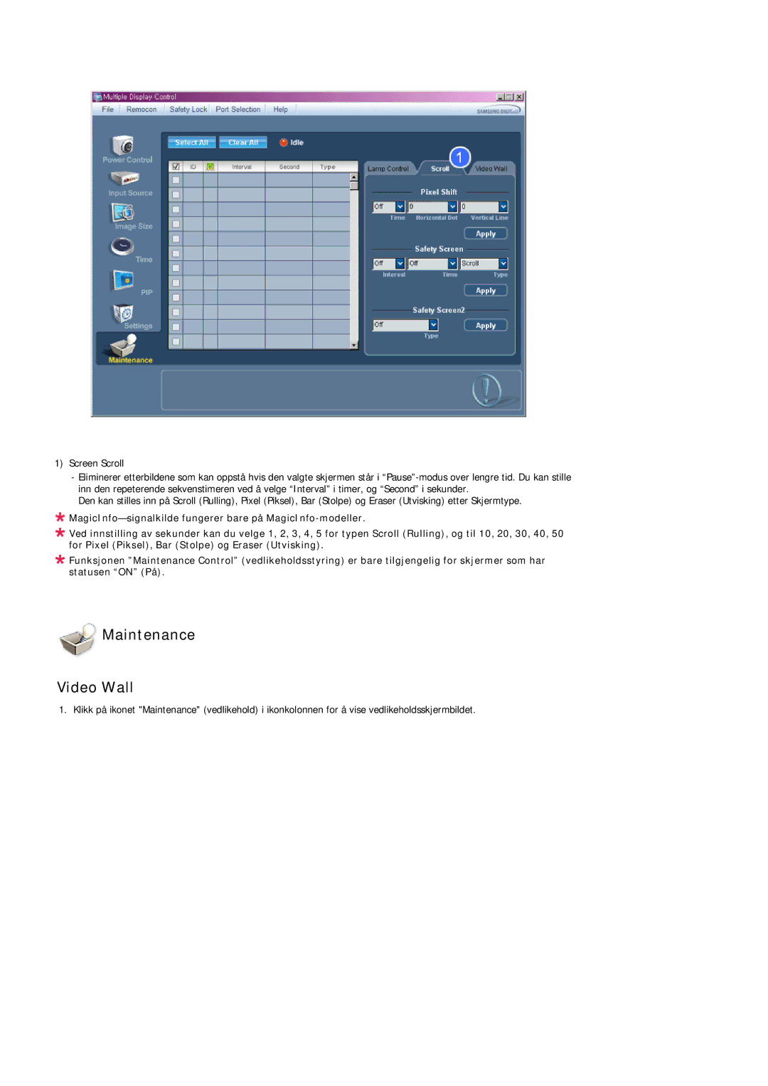 Samsung LH32TCTMBC/EN manual Maintenance Video Wall 