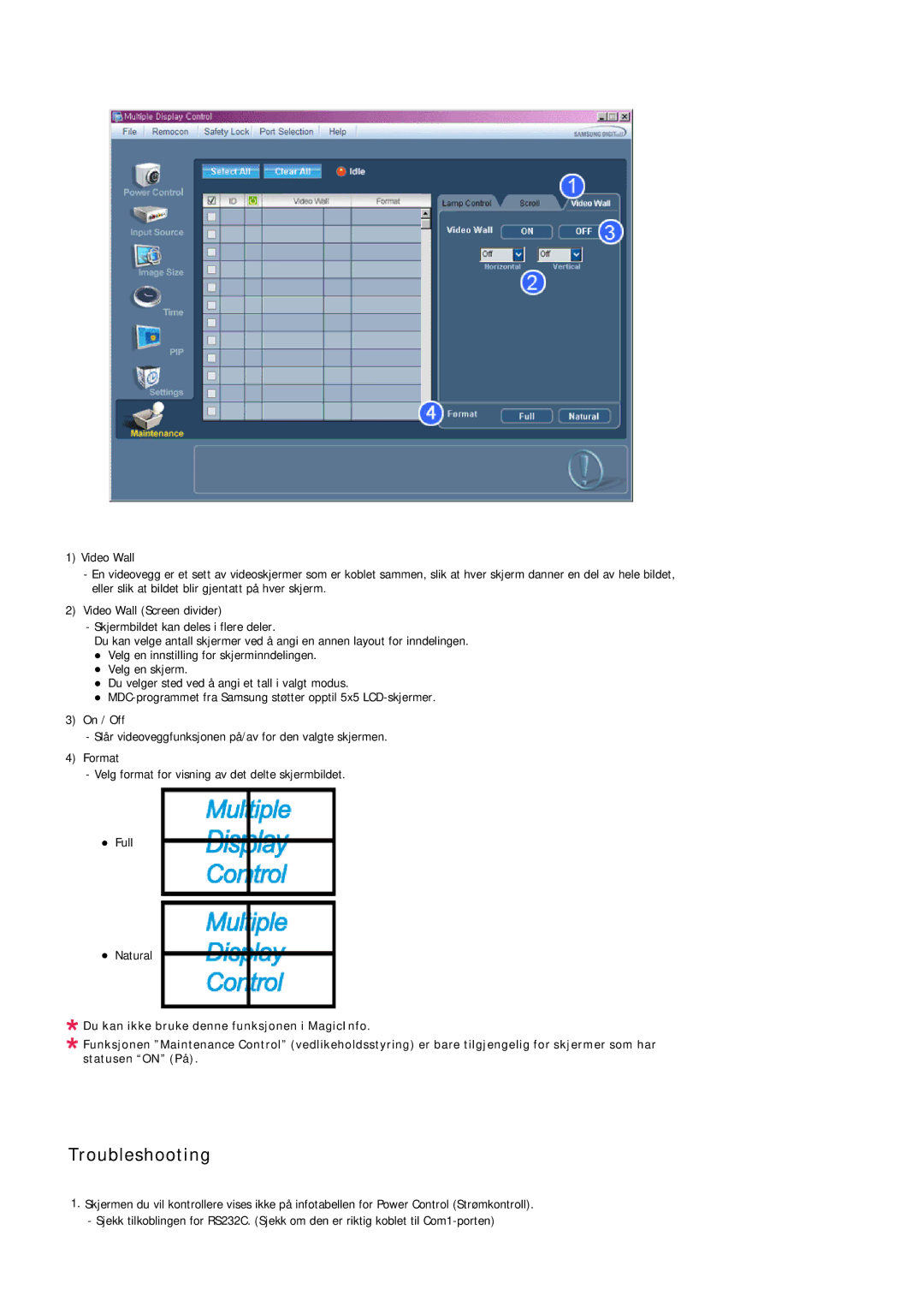 Samsung LH32TCTMBC/EN manual Troubleshooting 