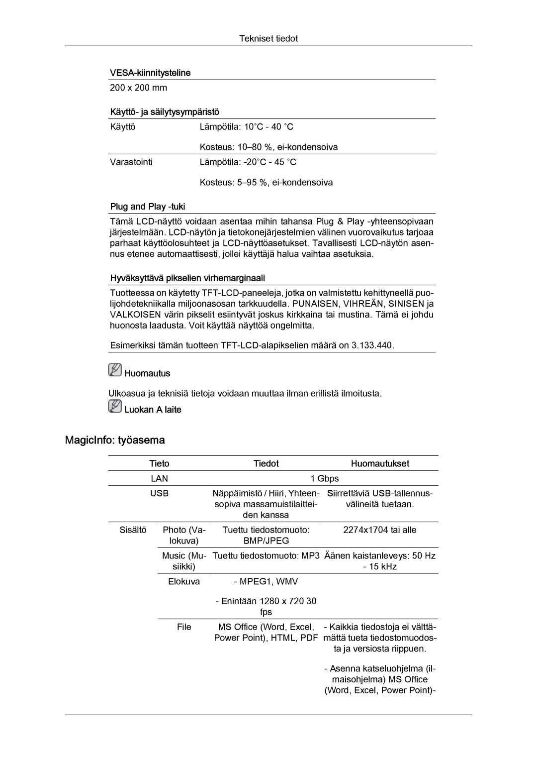 Samsung LH32TCTMBC/EN manual MagicInfo työasema 