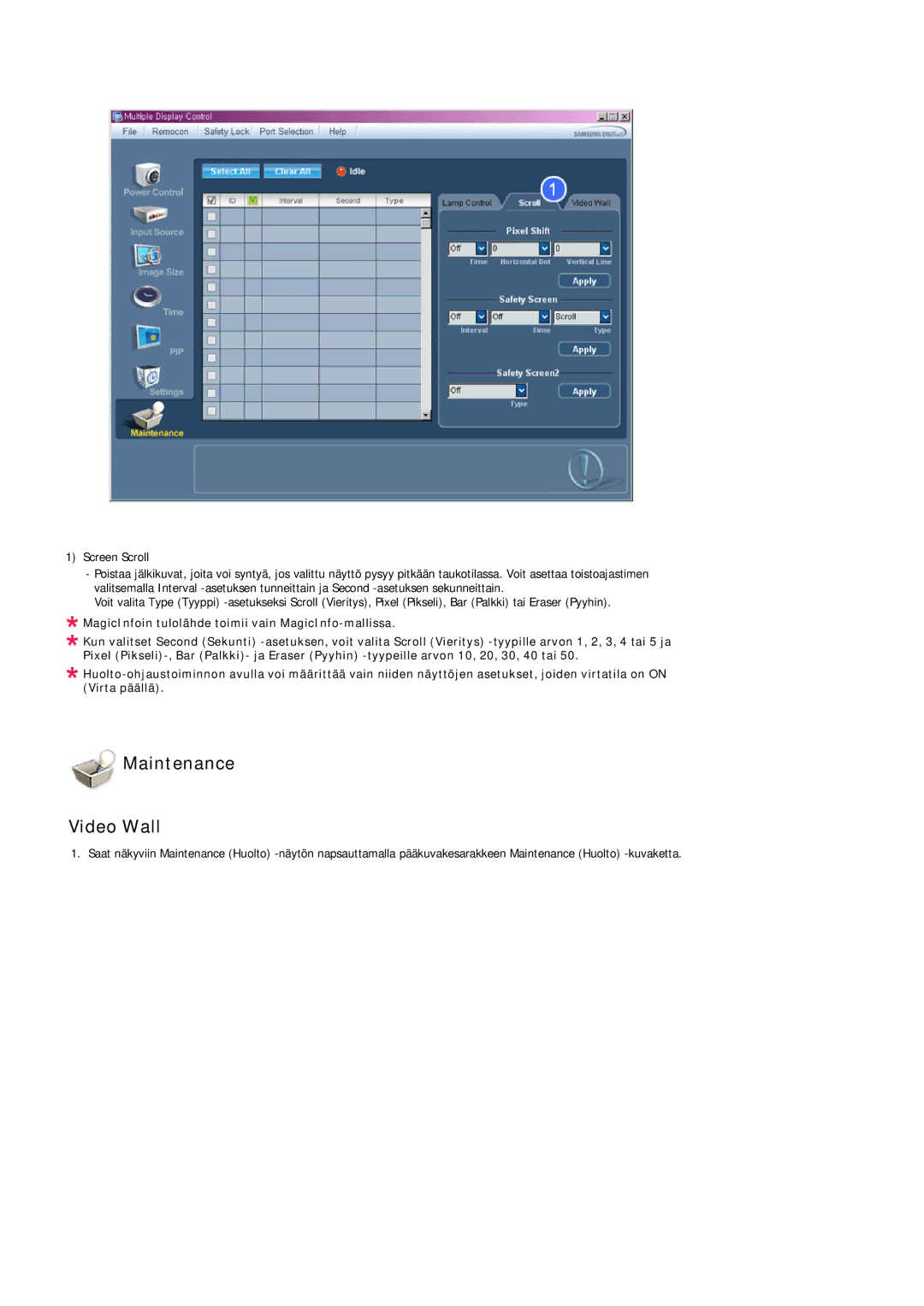 Samsung LH32TCTMBC/EN manual Maintenance Video Wall 