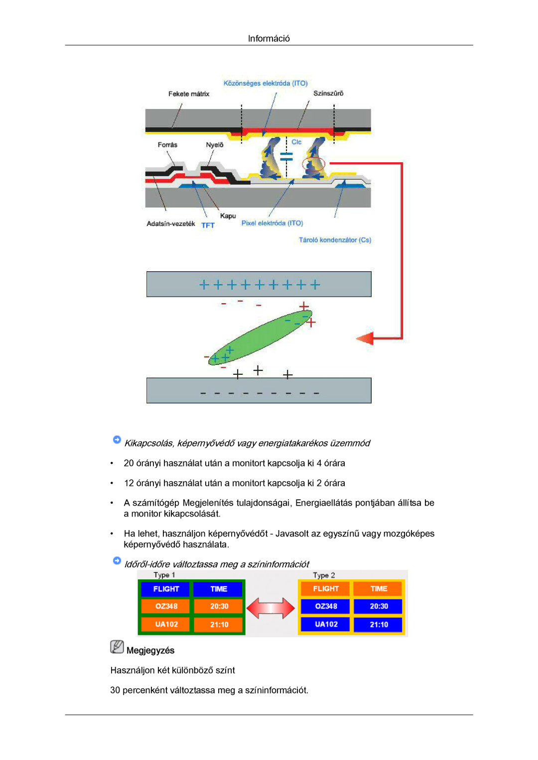 Samsung LH32TCTMBC/EN manual Időről-időre változtassa meg a színinformációt 