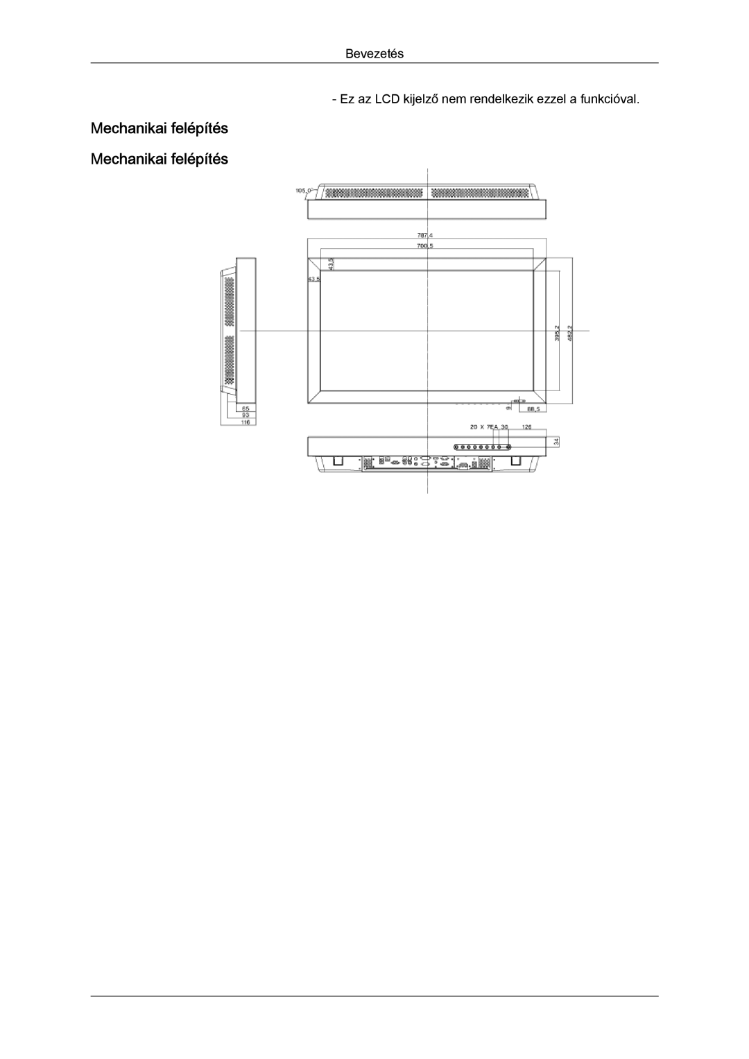 Samsung LH32TCTMBC/EN manual Mechanikai felépítés 