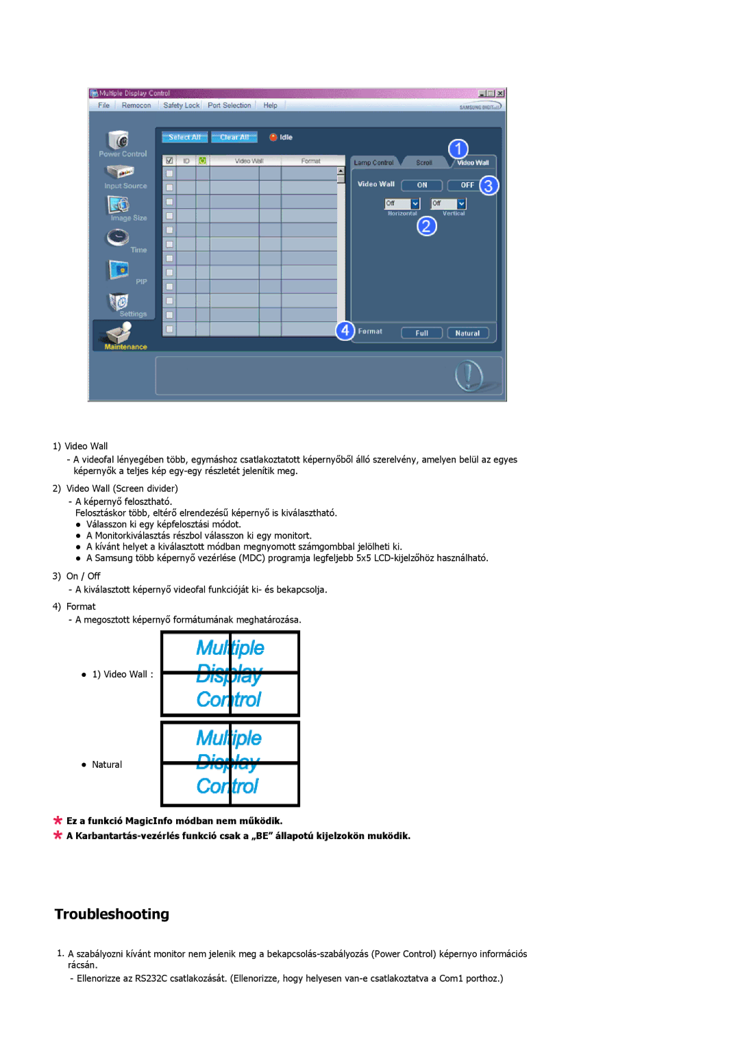 Samsung LH32TCTMBC/EN manual Troubleshooting 