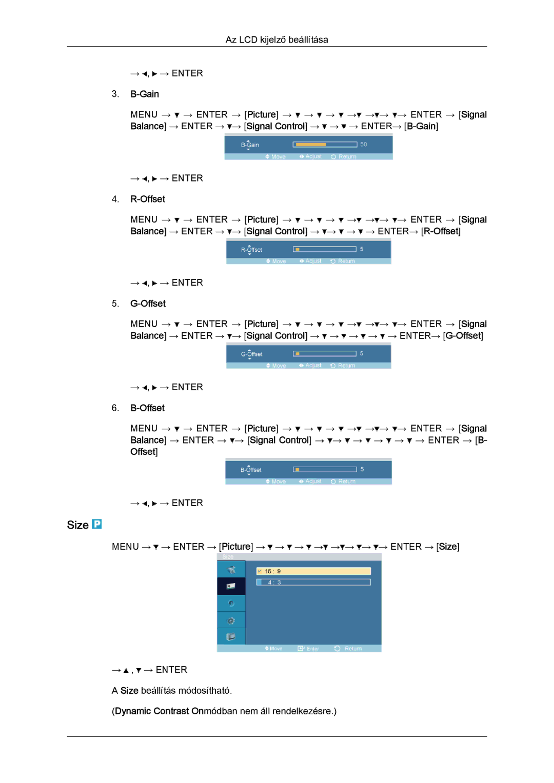 Samsung LH32TCTMBC/EN manual Size, Offset 