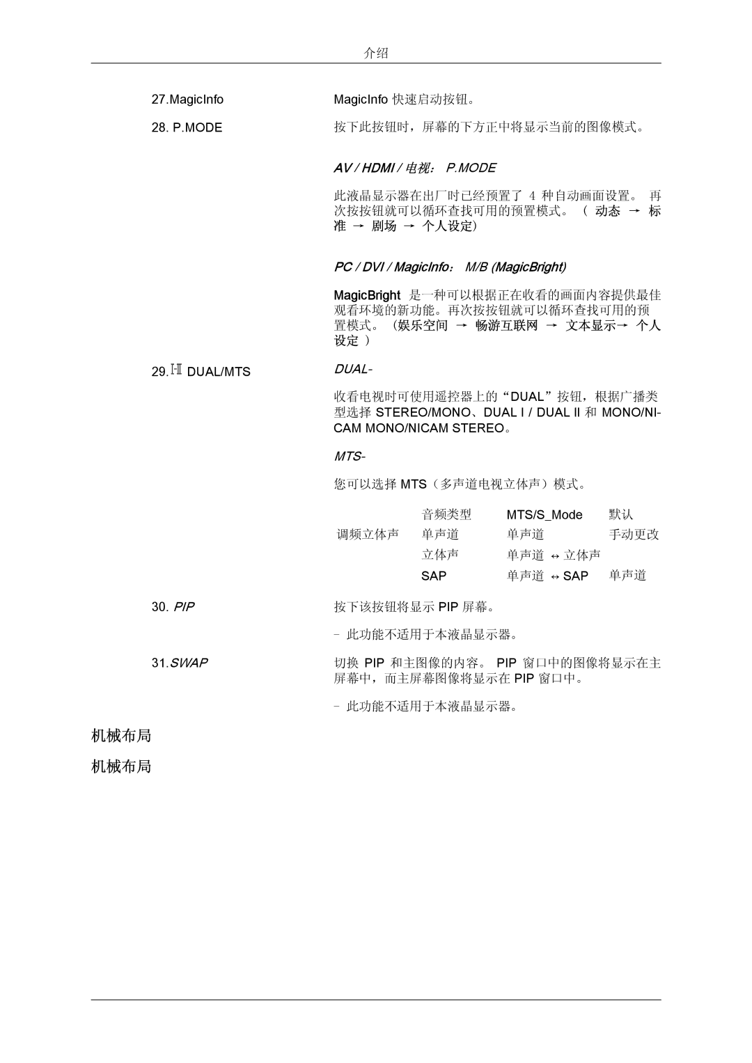 Samsung LH32TCTMBC/EN manual 机械布局, → 剧场 → 个人设定 