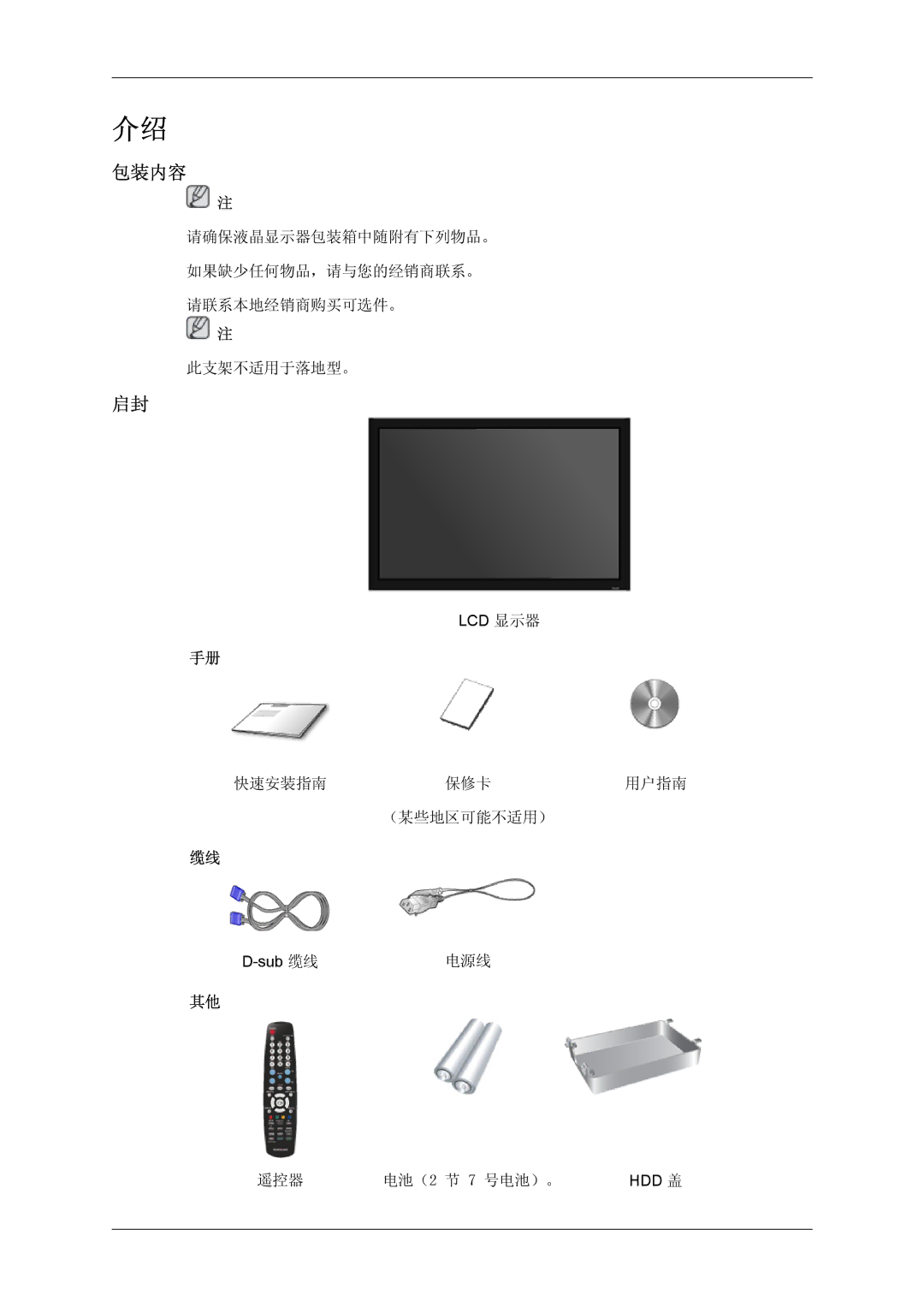 Samsung LH32TCTMBC/EN manual 包装内容 