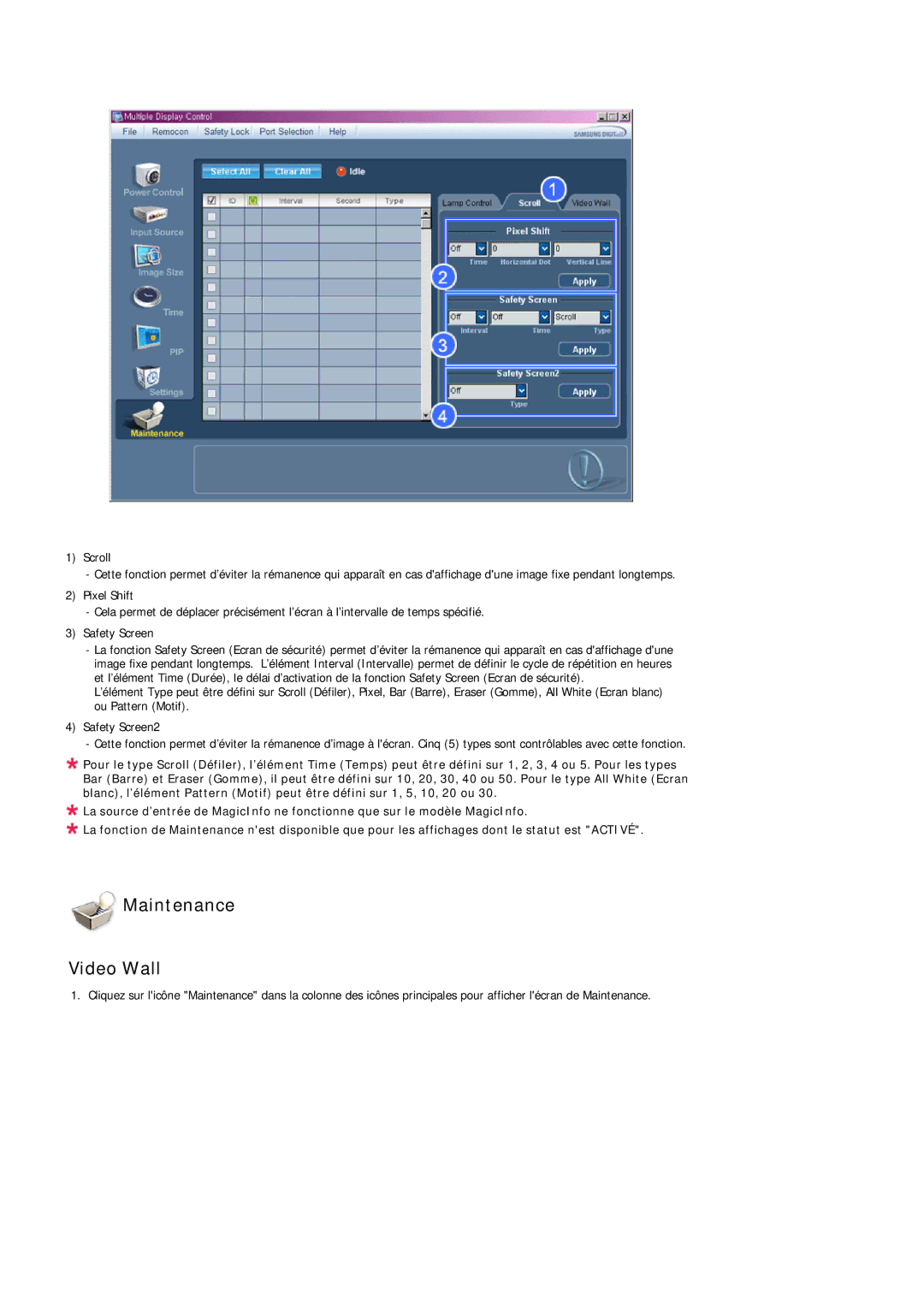 Samsung LH32TCUMBC/EN manual Maintenance Video Wall 