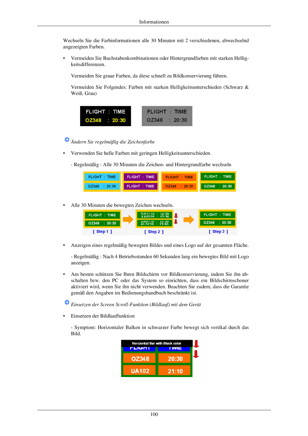 Samsung LH32TCUMBC/EN manual Ändern Sie regelmäßig die Zeichenfarbe 