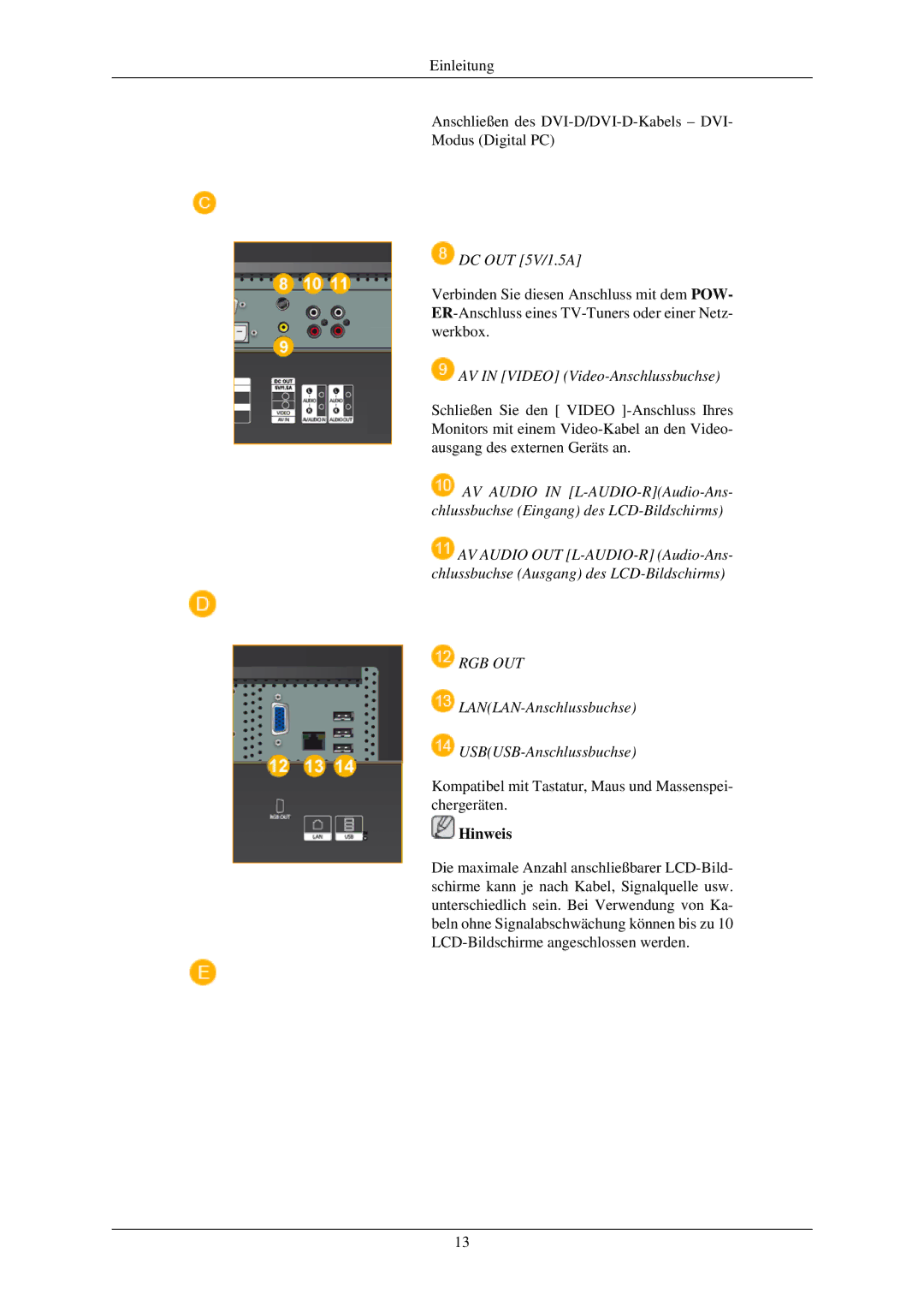 Samsung LH32TCUMBC/EN manual Rgb Out 