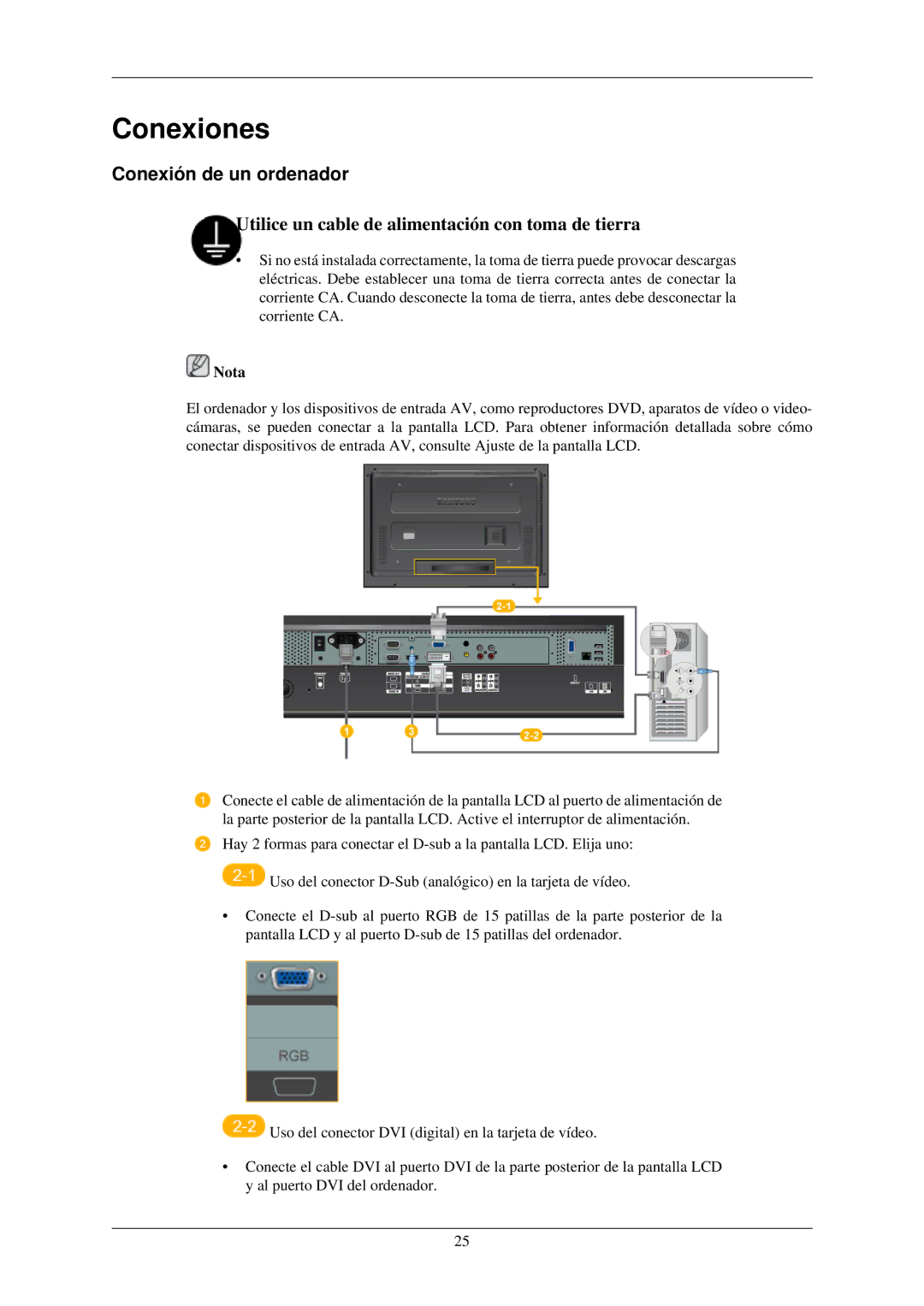 Samsung LH32TCUMBC/EN manual Conexiones, Conexión de un ordenador 