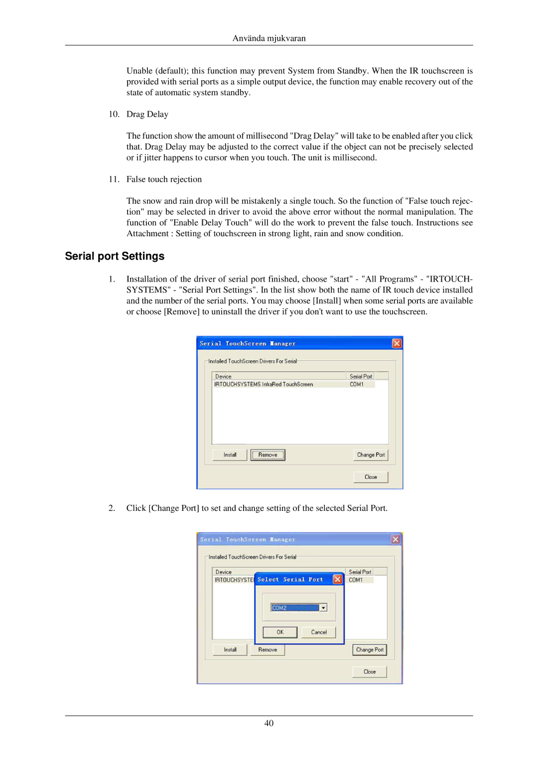 Samsung LH32TCUMBC/EN manual Serial port Settings 