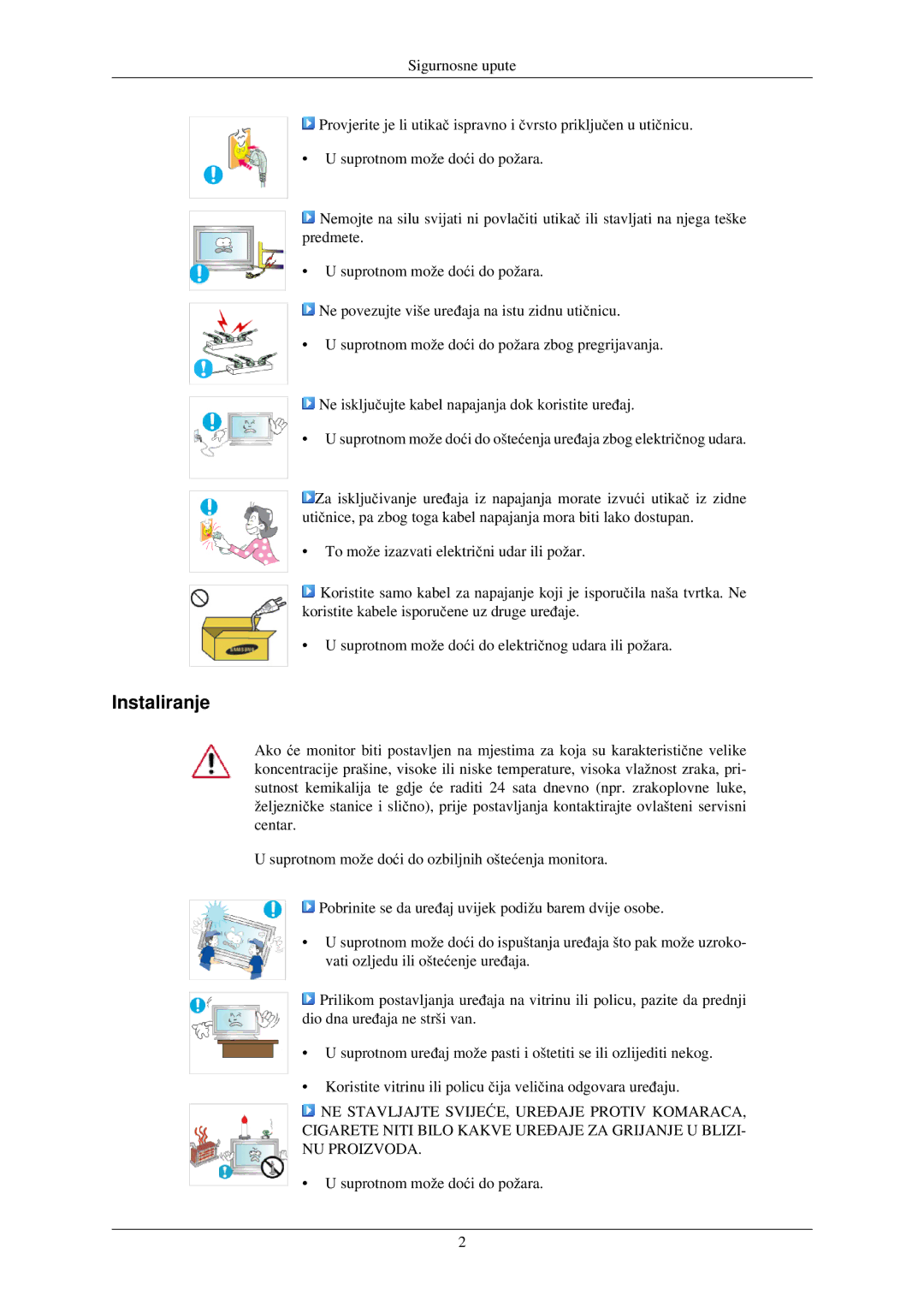 Samsung LH32TCUMBC/EN manual Instaliranje 