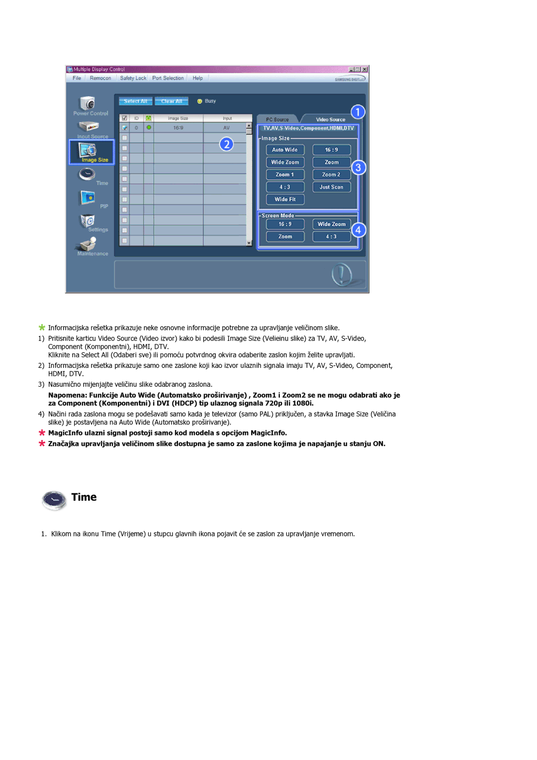 Samsung LH32TCUMBC/EN manual Time 