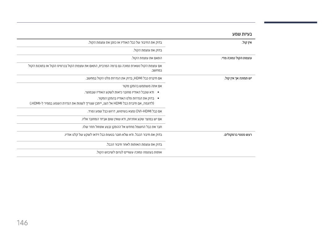 Samsung LH37SHFPLBB/CH manual 146, עמש תויעב 