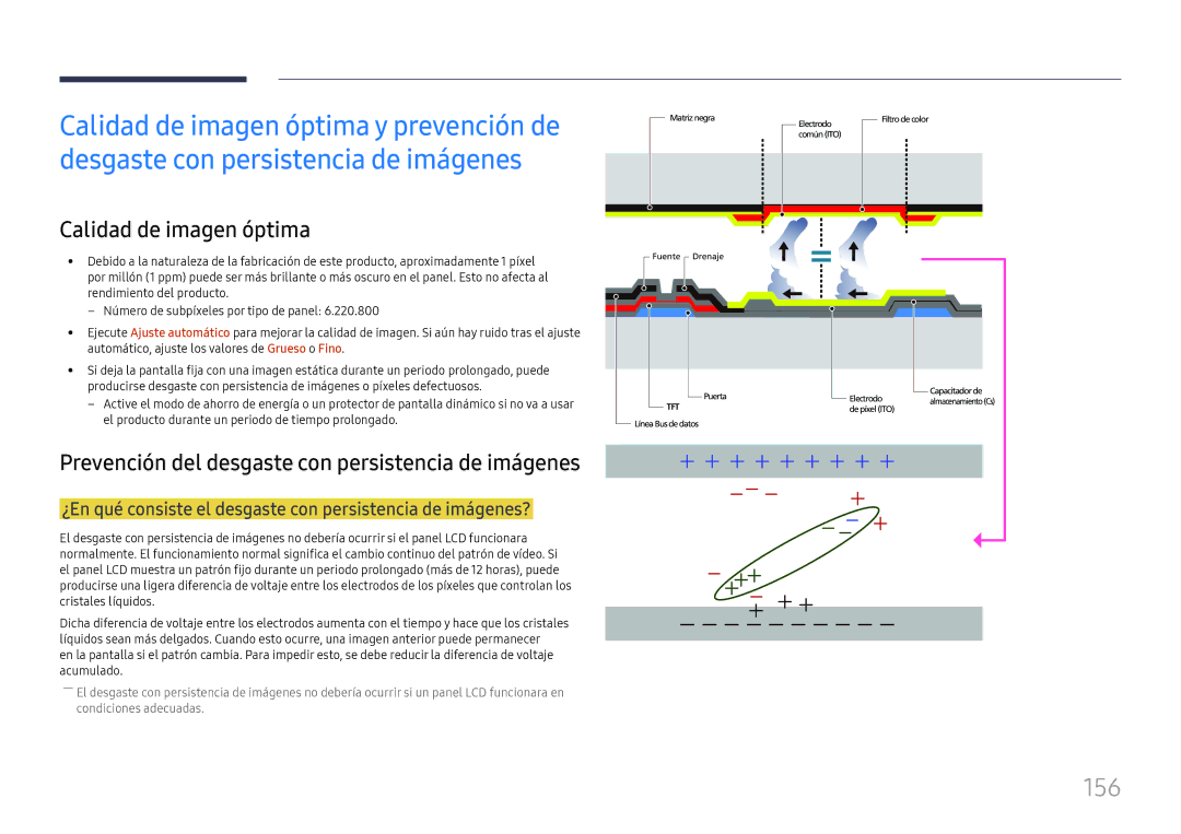 Samsung LH37SHFPLBB/EN manual 156, Calidad de imagen óptima, ¿En qué consiste el desgaste con persistencia de imágenes? 