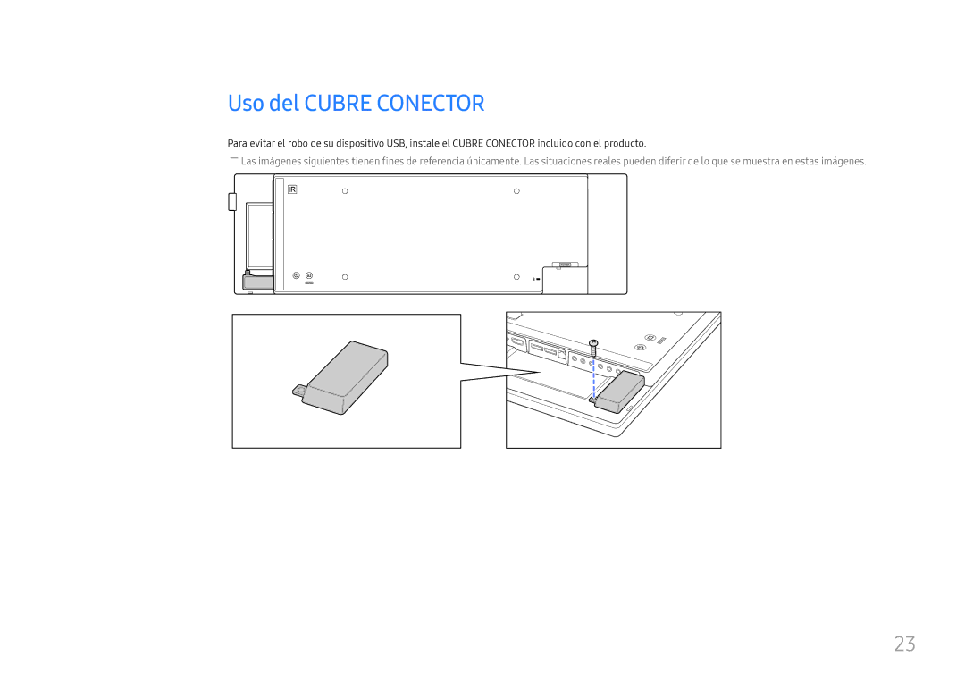 Samsung LH37SHFPLBB/EN manual Uso del Cubre Conector 