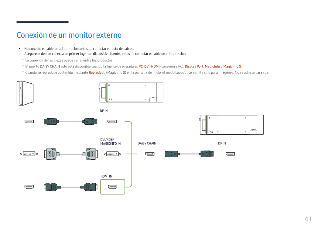 Samsung LH37SHFPLBB/EN manual Conexión de un monitor externo 