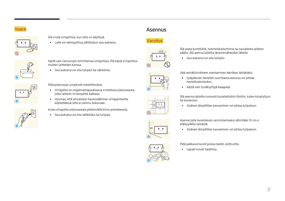 Samsung LH37SHFPLBB/EN manual Asennus 