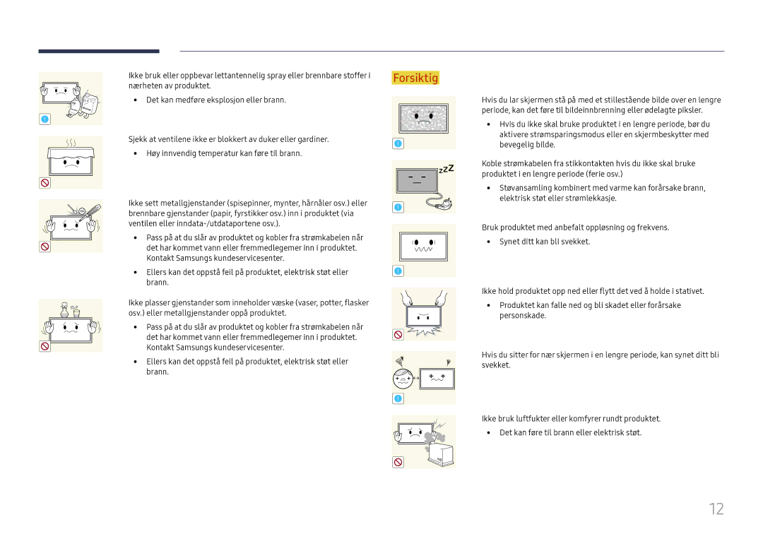 Samsung LH37SHFPLBB/EN manual Ventilen eller inndata-/utdataportene osv 