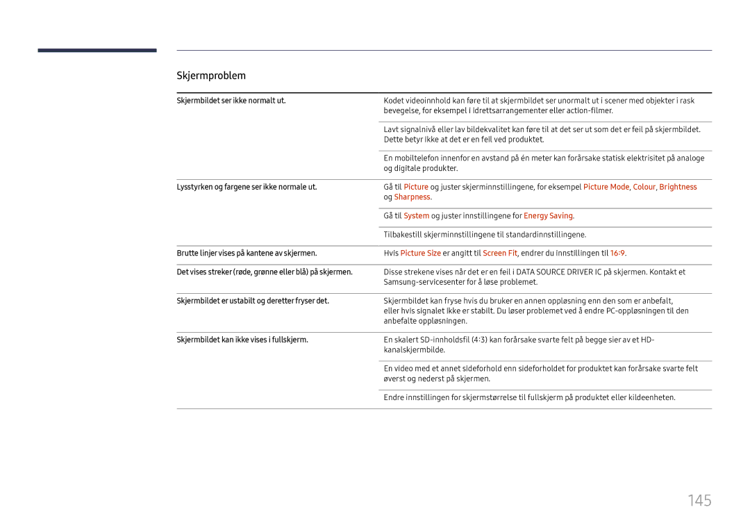 Samsung LH37SHFPLBB/EN manual 145, Og Sharpness 