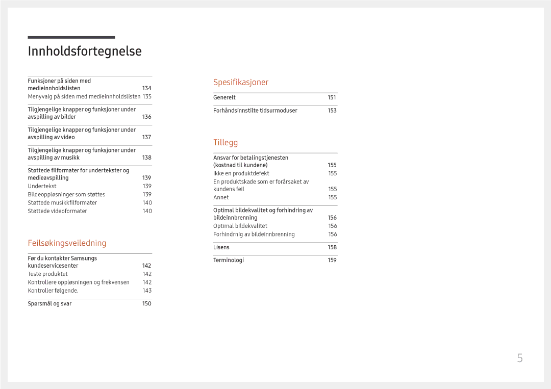 Samsung LH37SHFPLBB/EN manual Spesifikasjoner 