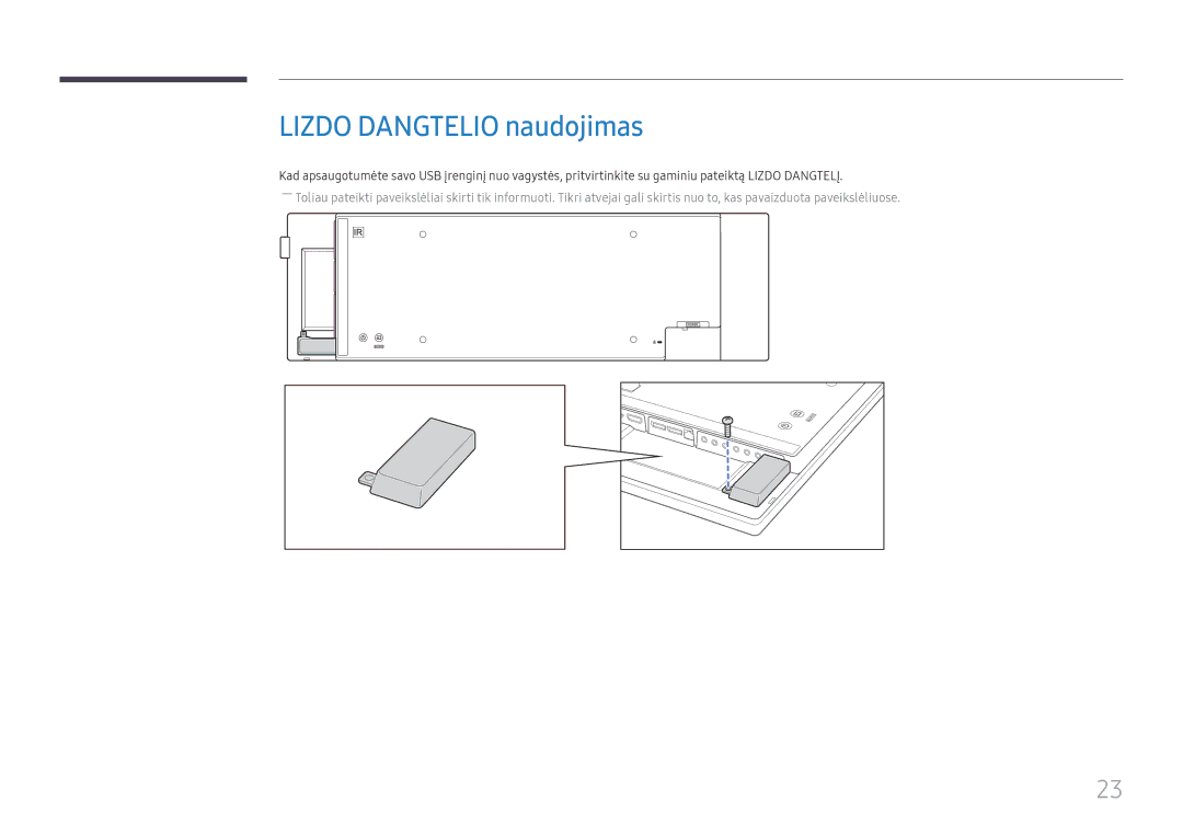 Samsung LH37SHFPLBB/EN manual Lizdo Dangtelio naudojimas 