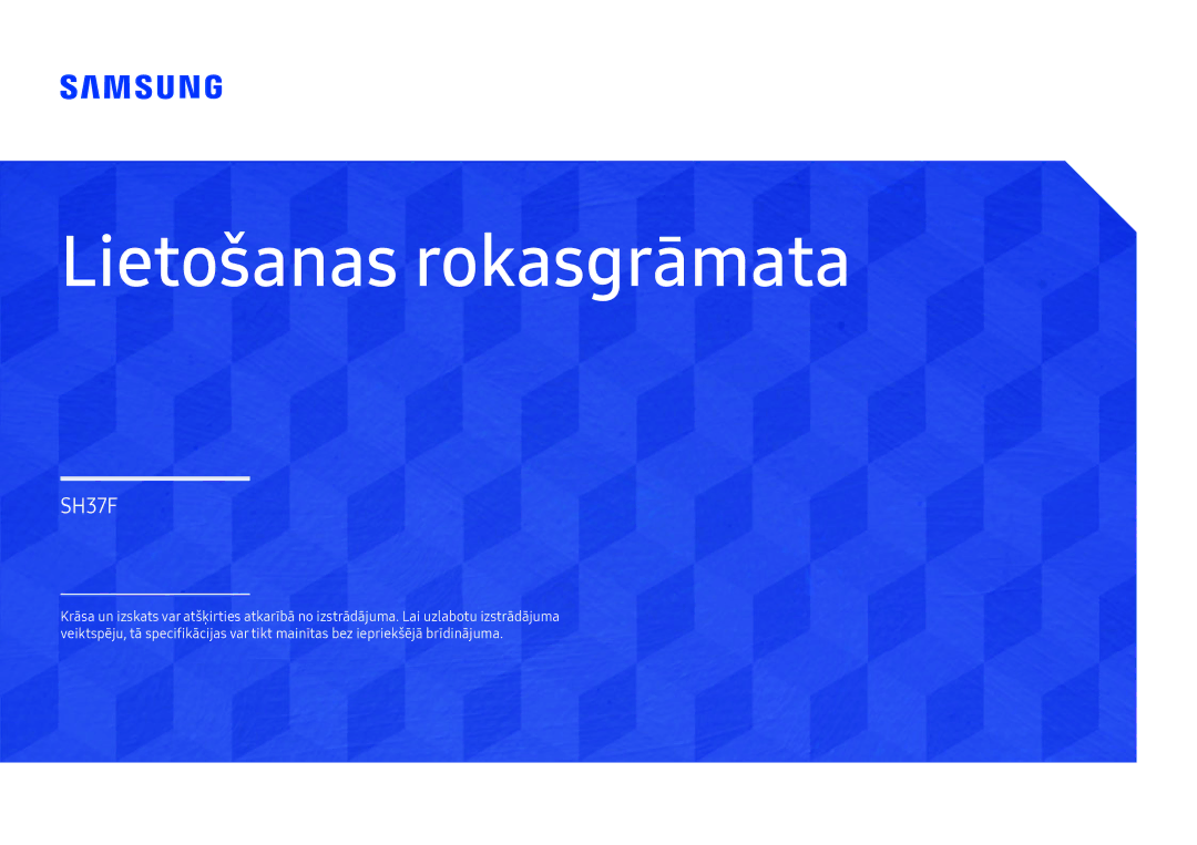 Samsung LH37SHFPLBB/EN manual Lietošanas rokasgrāmata 