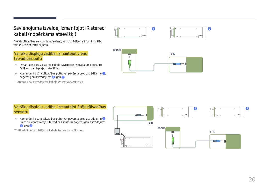 Samsung LH37SHFPLBB/EN manual Vairāku displeju vadība, izmantojot vienu tālvadības pulti 