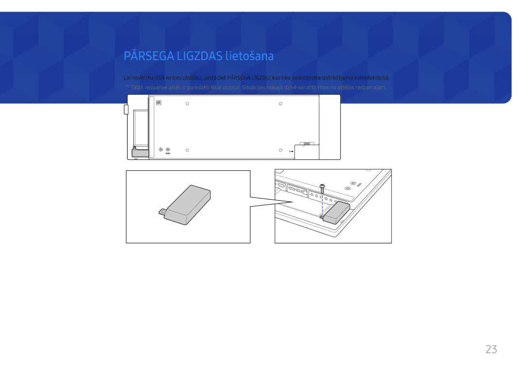 Samsung LH37SHFPLBB/EN manual Pārsega Ligzdas lietošana 