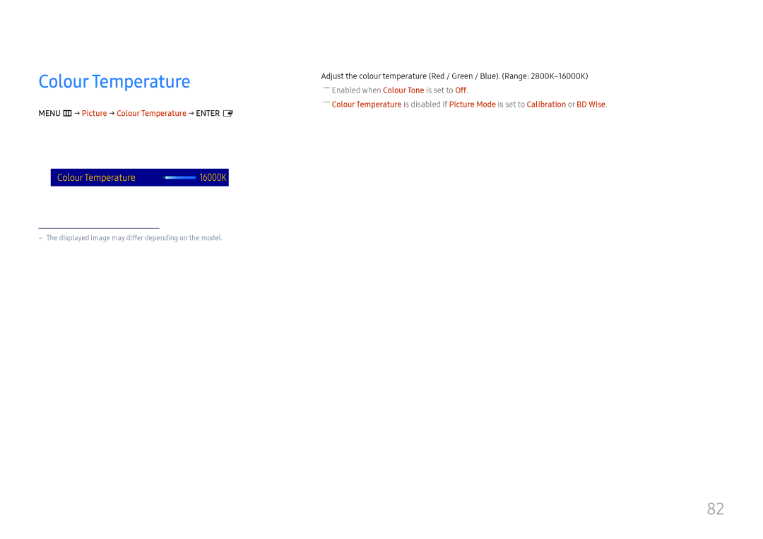 Samsung LH37SHFPLBB/NG, LH37SHFPLBB/UE, LH37SHFPLBB/CH manual Menu m → Picture → Colour Temperature → Enter E 