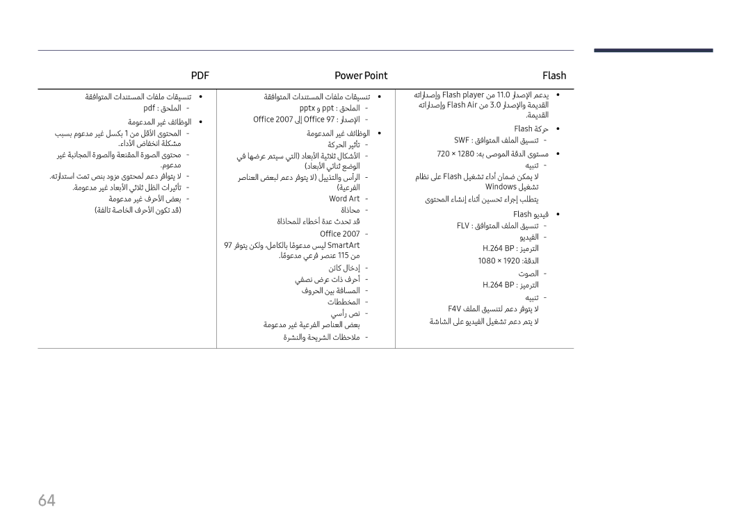 Samsung LH37SHFPLBB/UE, LH37SHFPLBB/NG manual Power Point, Flash 