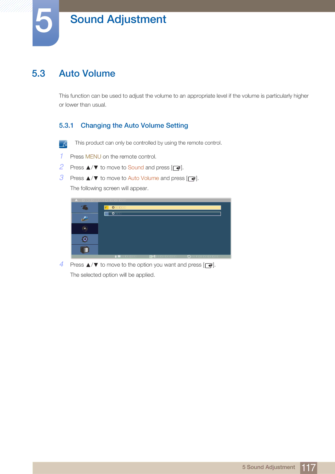 Samsung LH40ARPLBC/XY, LH40ARPLBC/EN manual Changing the Auto Volume Setting 