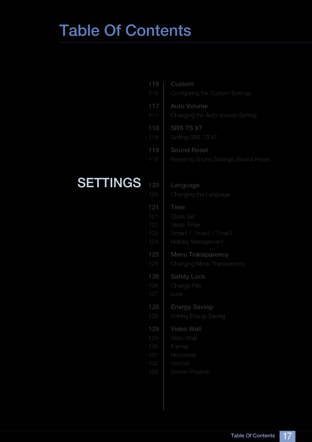 Samsung LH40ARPLBC/XY, LH40ARPLBC/EN manual Settings 