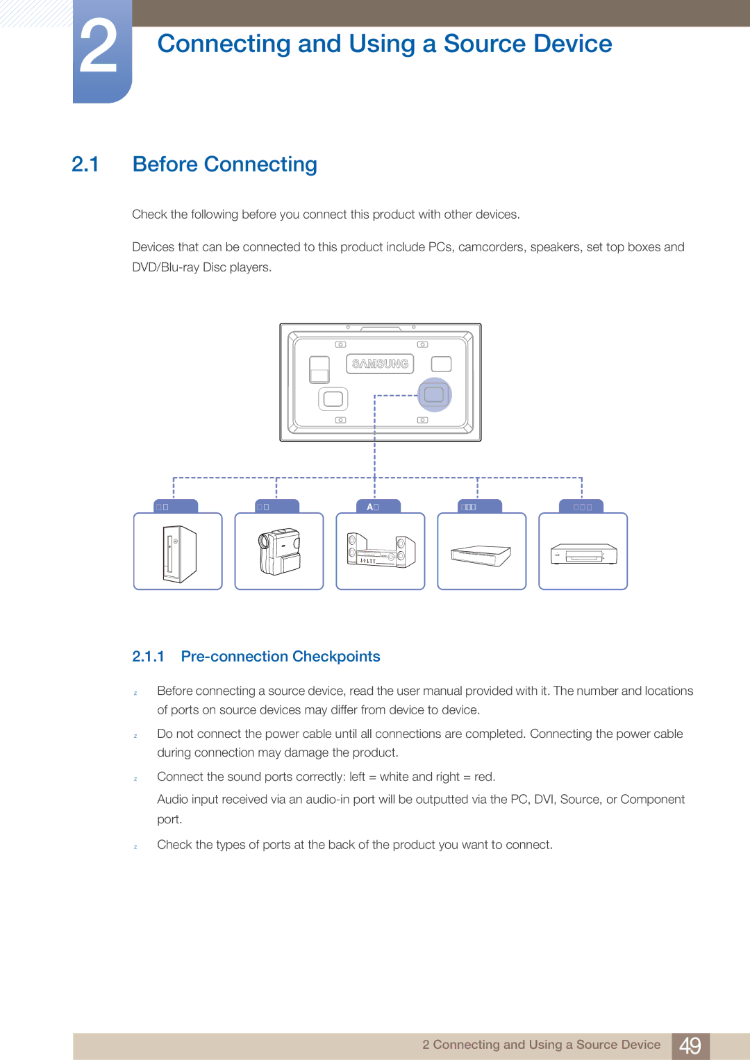 Samsung LH40ARPLBC/XY, LH40ARPLBC/EN manual Before Connecting, Pre-connection Checkpoints 