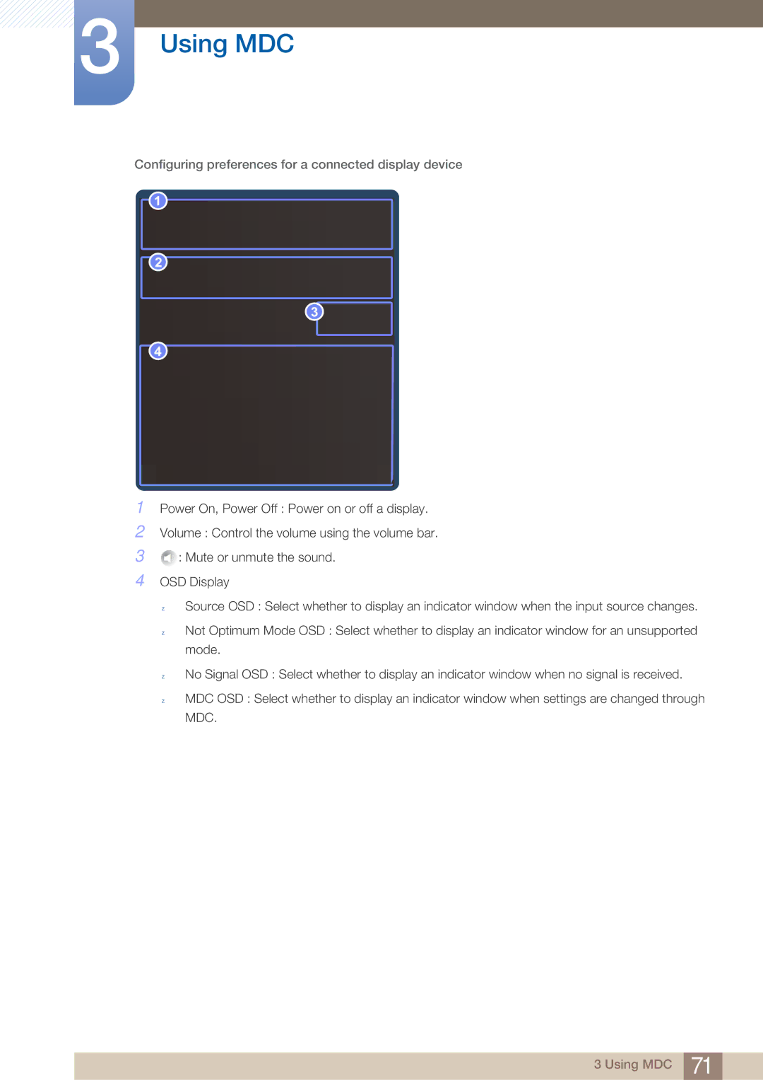 Samsung LH40ARPLBC/XY, LH40ARPLBC/EN manual Configuring preferences for a connected display device 