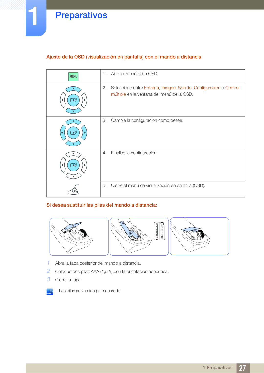 Samsung LH40ARPLBC/EN, LH46ARPLBC/EN, LH32ARPLBC/EN manual Si desea sustituir las pilas del mando a distancia 