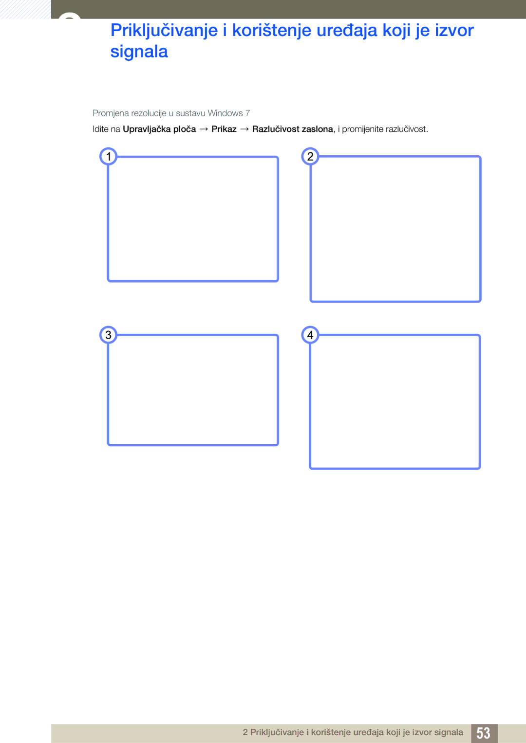 Samsung LH46ARPLBC/EN, LH40ARPLBC/EN manual Promjena rezolucije u sustavu Windows 