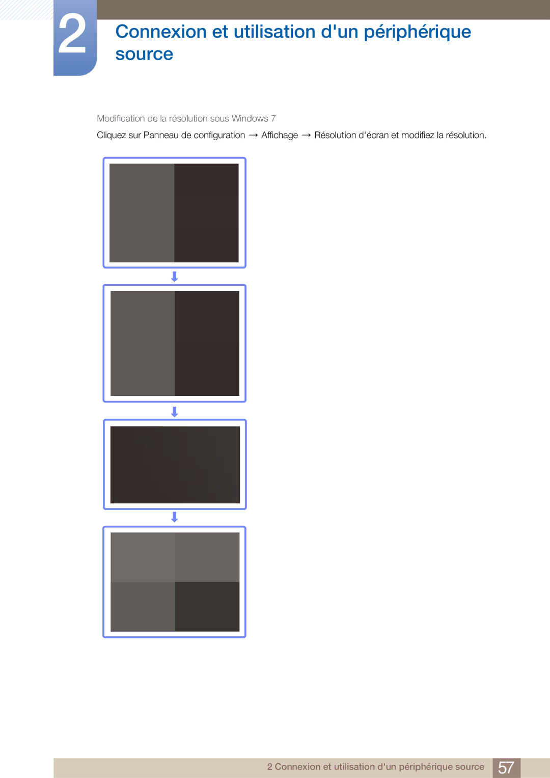 Samsung LH40ARPLBC/EN manual Modification de la résolution sous Windows 