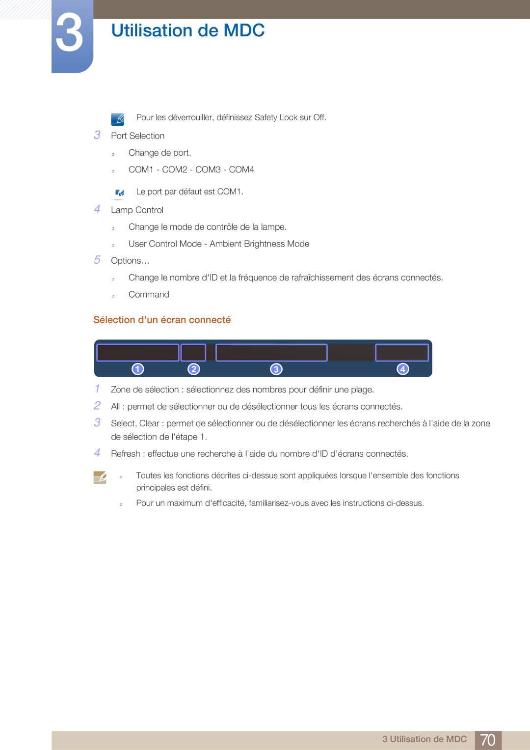 Samsung LH40ARPLBC/EN manual Sélection dun écran connecté 