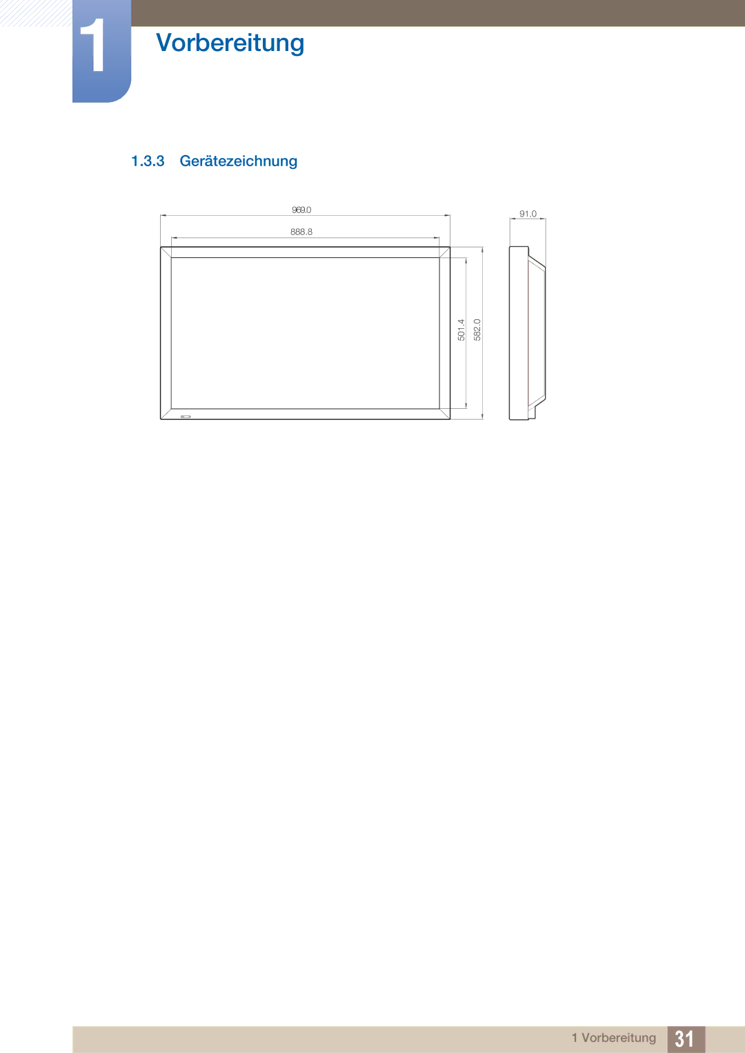 Samsung LH40ARPLBC/EN manual 3 Gerätezeichnung 