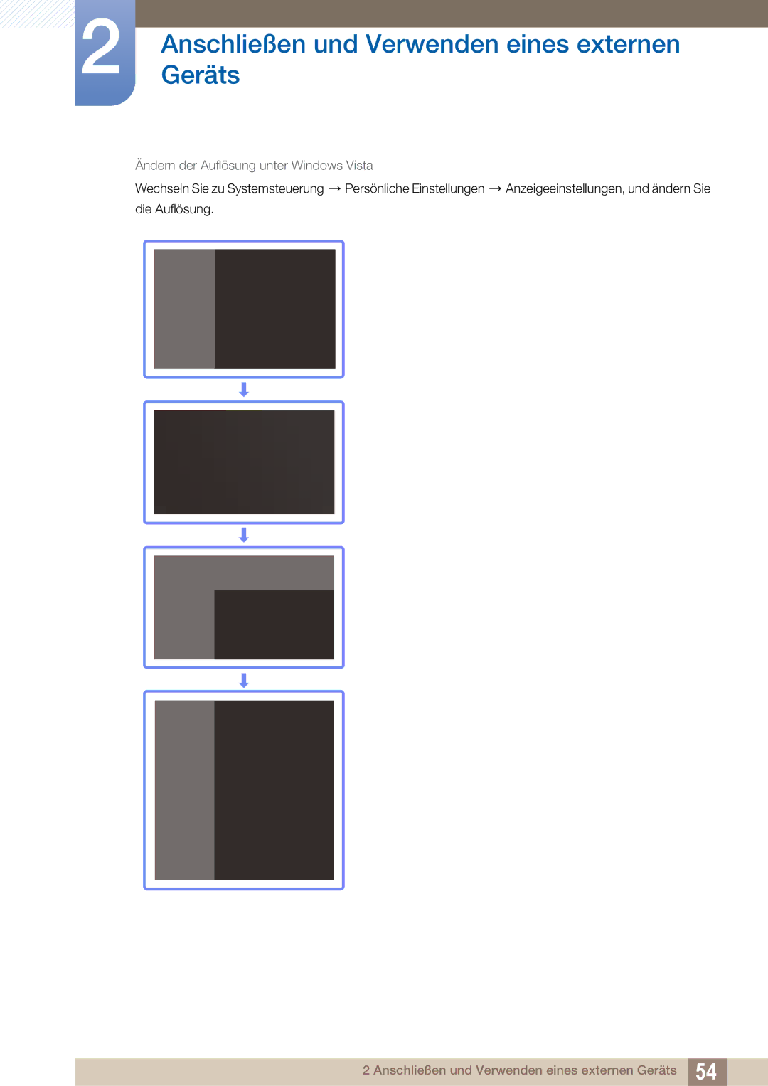 Samsung LH40ARPLBC/EN manual Ändern der Auflösung unter Windows Vista 