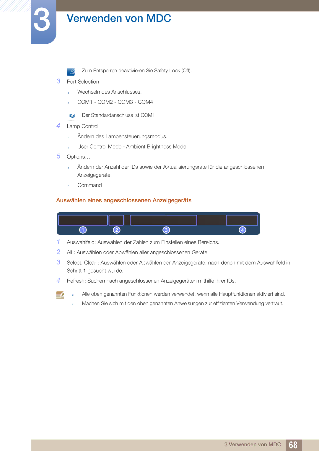 Samsung LH40ARPLBC/EN manual Auswählen eines angeschlossenen Anzeigegeräts 