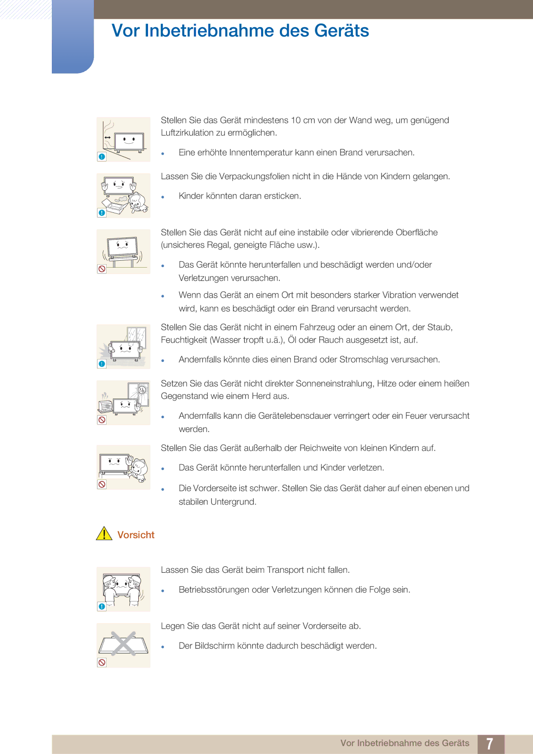 Samsung LH40ARPLBC/EN manual Vor Inbetriebnahme des Geräts 