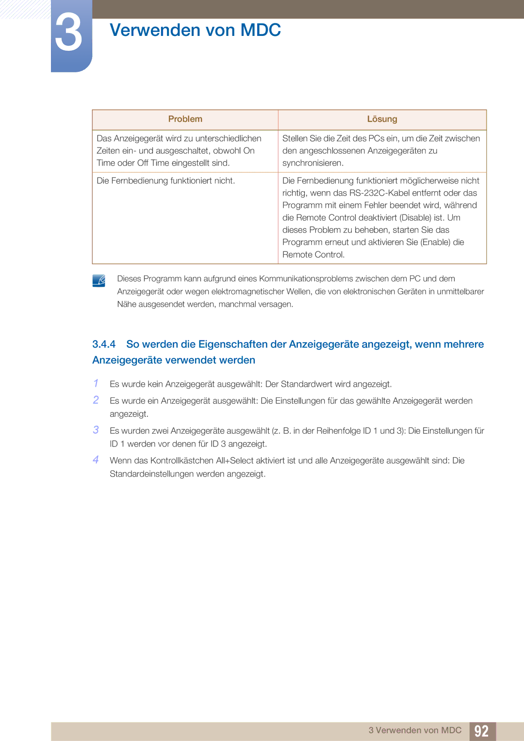 Samsung LH40ARPLBC/EN manual Das Anzeigegerät wird zu unterschiedlichen 