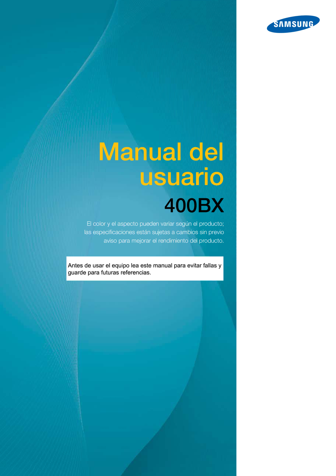 Samsung LH40ARPLBC/EN manual Manual del usuario 